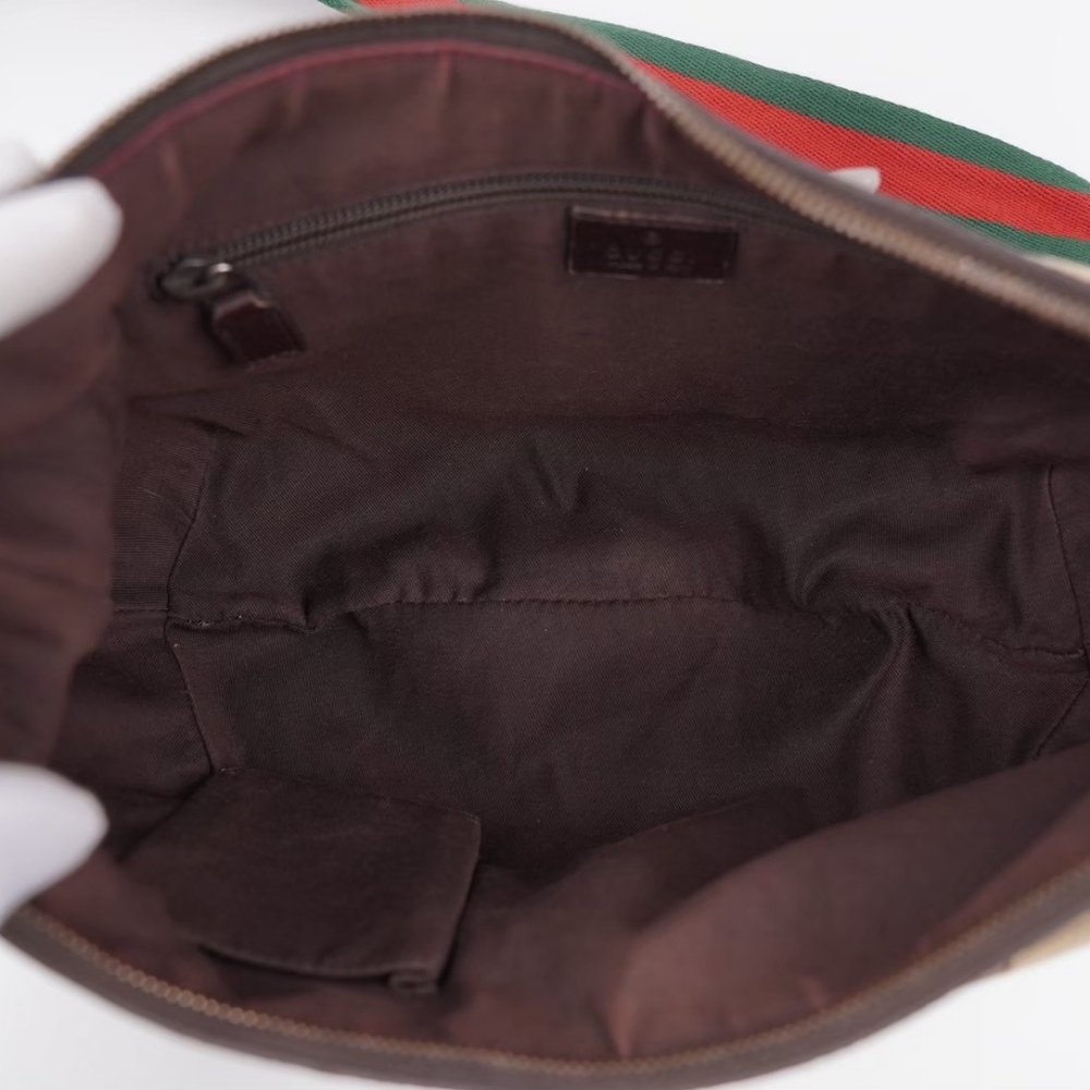 ❌️❌️SOLD❌️❌️BD41❤️ GUCCI Monogram Web Halfmoon Crossbody Bag - Picture 15 of 16